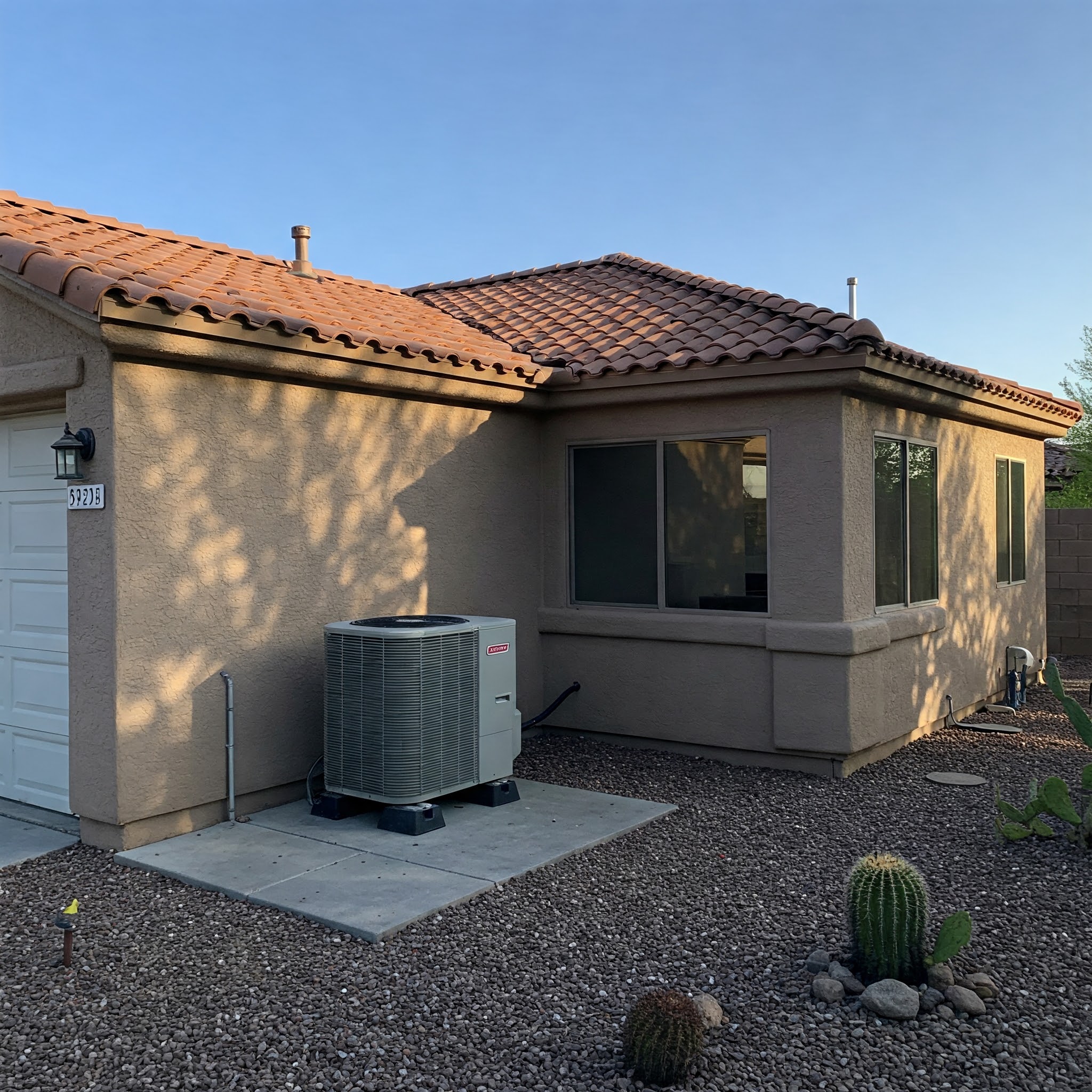 An air conditioner outside a Tucson, AZ home